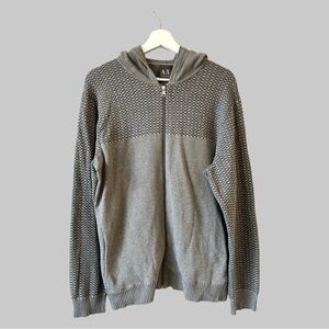 Armani Exchange Pure Cotton Hooded Cardigan Sweater